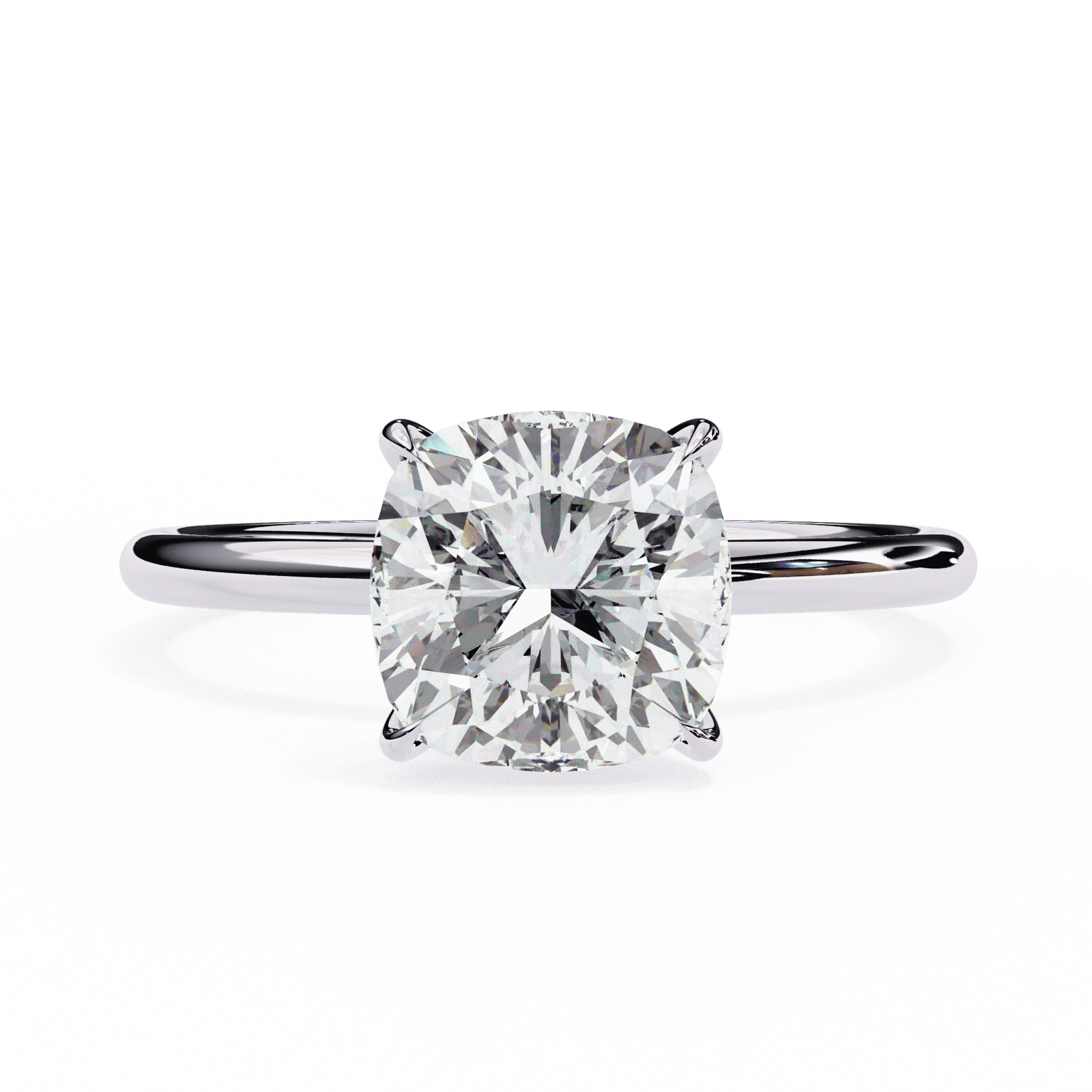 Cushion-Cut Solitaire Diamond Engagement Ring